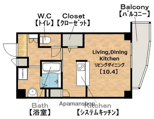 プランドール江戸堀【5階】の間取り