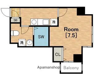 HRFRONTREGALドームウエスト【7階】の間取り