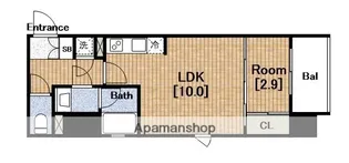 シーズンフラッツ阿波座【11階】の間取り