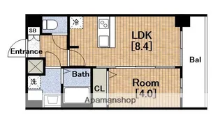 プレサンス南堀江ザ・センス【14階】の間取り