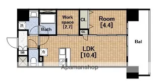 ATKレジデンスなんば(エーティーケー)【2階】の間取り