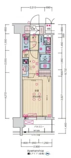 MELDIA CREST NAMBA SOL TERRACE【7階】の間取り