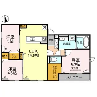クラシスト新今里【2階】の間取り