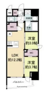 2LDKの間取り画像