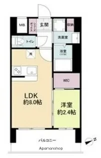 1DKの間取り画像