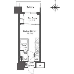 コンフォリア新大阪宮原Q【0816号室】の間取り