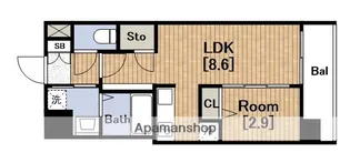 コンフォリア・リヴ京橋【6階】の間取り
