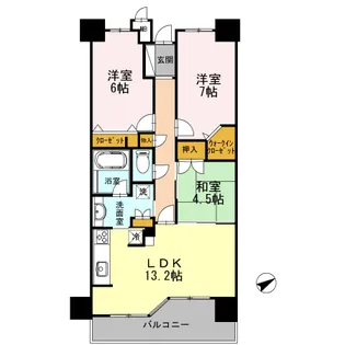 カスタリア阿倍野【0206号室】の間取り