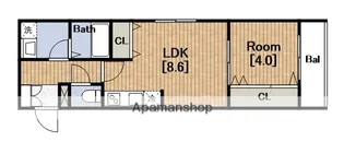 1LDKの間取り画像