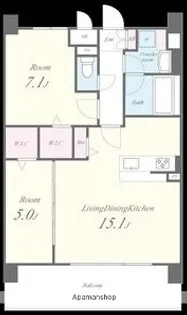 メゾンドボヌール弁天町【7階】の間取り