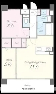 メゾンドボヌール弁天町【7階】の間取り