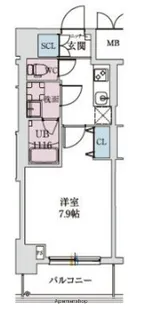スプランディッド上本町WEST【3階】の間取り