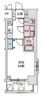 スプランディッド上本町WEST【13階】の間取り