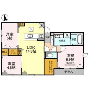 クラシスト新今里【1階】の間取り