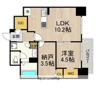 1SLDKの間取り画像