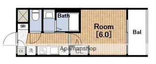 エステムコート難波WEST-SIDEⅨレデント【4階】の間取り