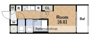エステムコート難波WEST-SIDEⅨレデント【3階】の間取り