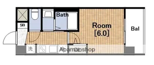 エステムコート難波WEST-SIDEVIIIエクシーナ【7階】の間取り