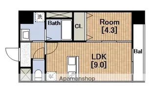 フォーゼ舟橋町(FOURZE)【3階】の間取り