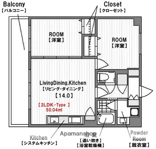 ブリリアン夕陽丘(YUUHIGAOKA)【9階】の間取り