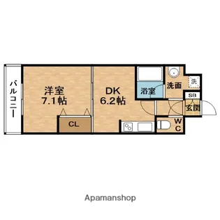 南森町プライマリーワン【9階】の間取り