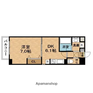 南森町プライマリーワン【3階】の間取り