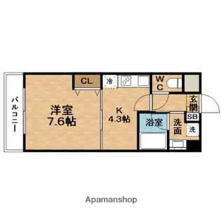 堂島プライマリーワン【7階】の間取り