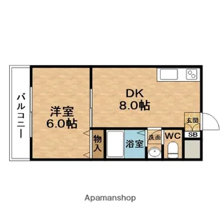 カーサ・ソレアード【3階】の間取り