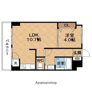 第2メゾン北梅田【4階】の間取り