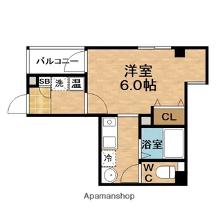 フラットワン天神橋【3階】の間取り