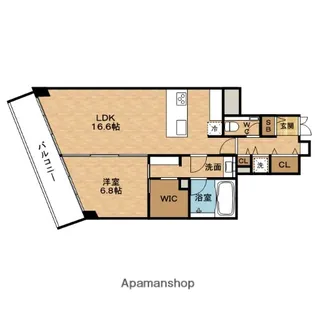チャスカ茶屋町レジデンス【14階】の間取り