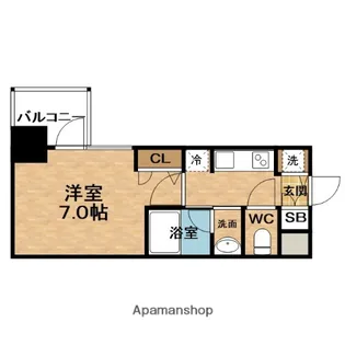 アスヴェル南森町【7階】の間取り