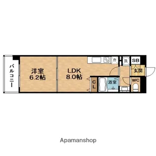 コンソラーレ同心【8階】の間取り