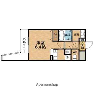 RESIDIA(レジディア)天神橋【7階】の間取り