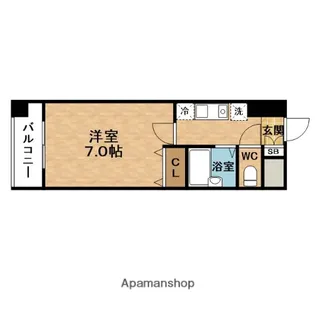 ホープシティ(HOPECITY)天神橋【7階】の間取り