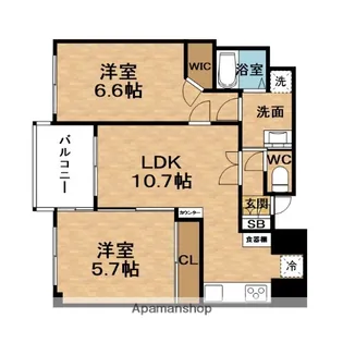 エステムプラザ梅田WEST【8階】の間取り