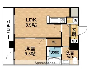 フローライト南森町【8階】の間取り