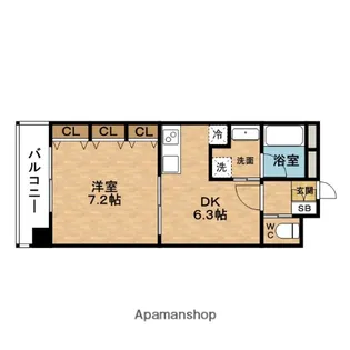 RESIUR−H福島【10階】の間取り