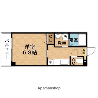 クイーンズコート天満【5階】の間取り