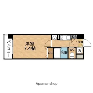 レジュールアッシュ梅田イースト【4階】の間取り