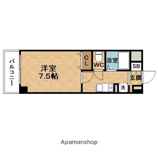 1Kの間取り画像