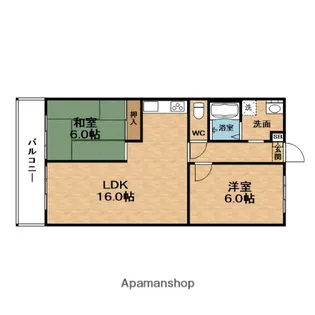 大淀町スカイハイツ【3階】の間取り