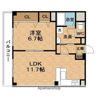 ドミール堂島【10階】の間取り