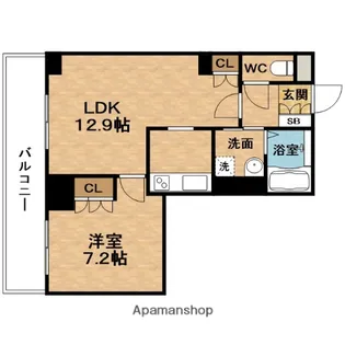 エルヴェ東天満【13階】の間取り