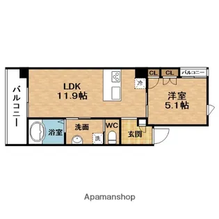 プロシード西天満【8階】の間取り