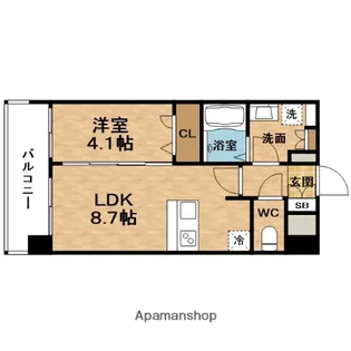 1LDKの間取り画像