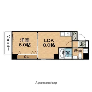 ラ・フォーレ松ヶ枝町Ⅱ【9階】の間取り