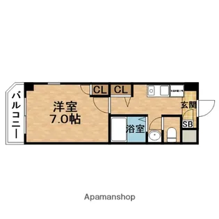 HIGHNESS KAWABATA(ハイネス川端)【6階】の間取り