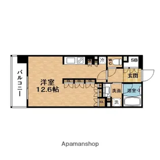 PARKAXIS(パークアクシス)梅田【10階】の間取り