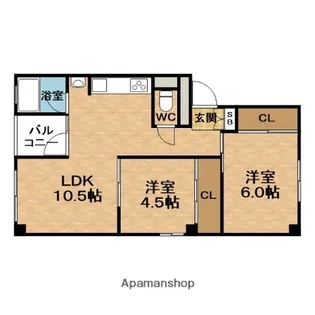 ミートミー(MEETME)天神橋【3階】の間取り